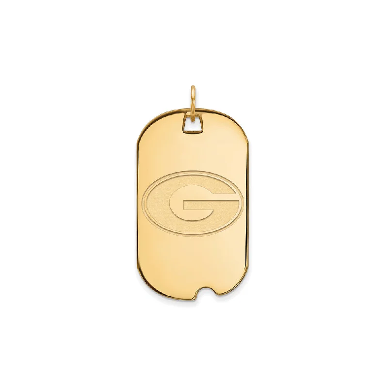 10k Yellow Gold U. of Georgia Large 'G' Dog Tag Pendant