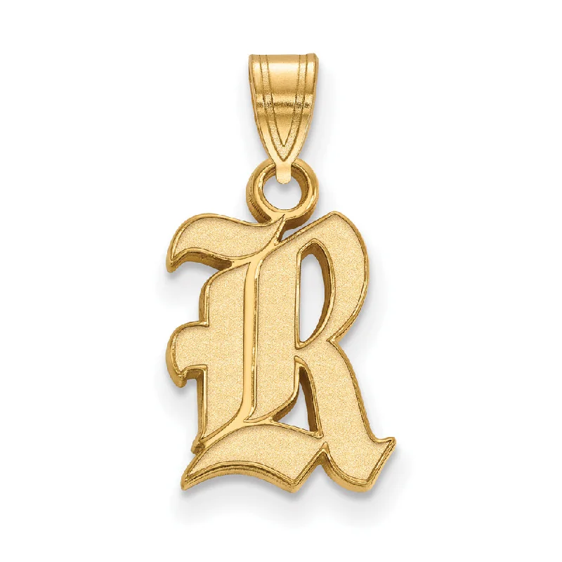 14k Gold Plated Silver Rice U. Small 'R' Pendant