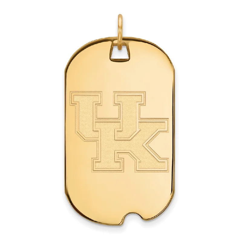 14k Gold Plated Silver U. of Kentucky Large Dog Tag Pendant