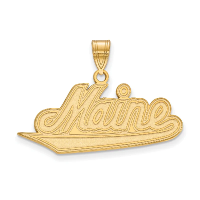 14k Gold Plated Silver U. of Maine Large Pendant