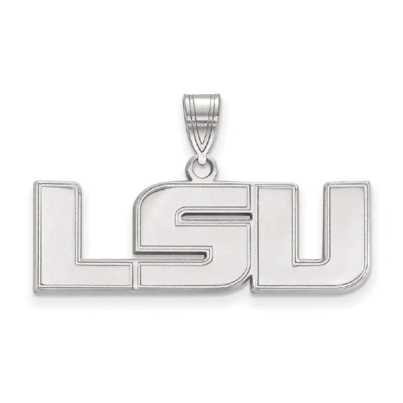 14k White Gold Louisiana State Medium Pendant