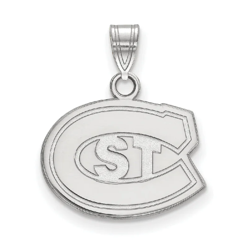 14k White Gold St. Cloud State Small 'STC' Pendant