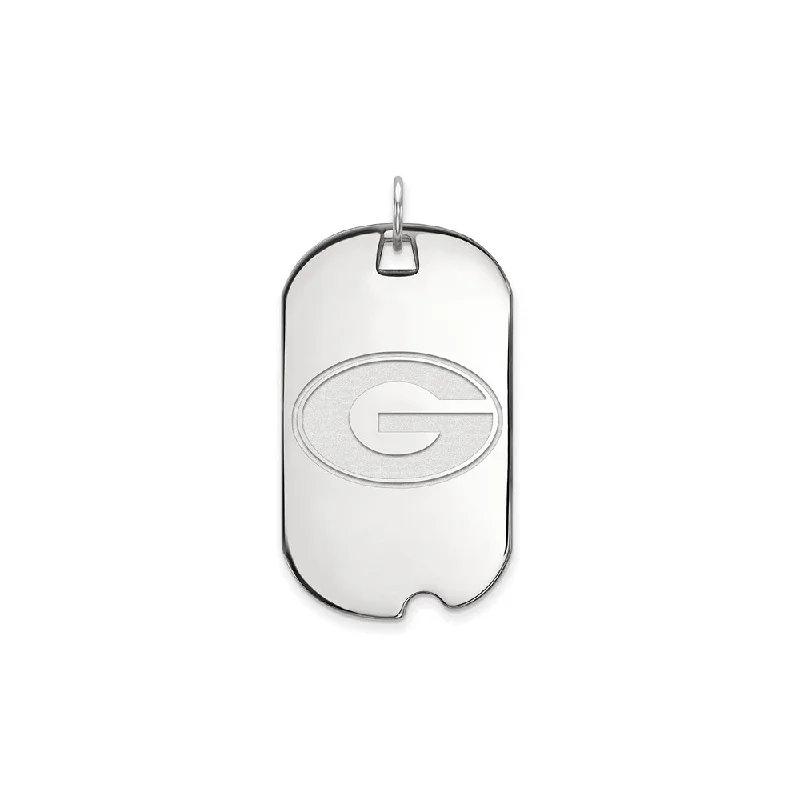 14k White Gold U. of Georgia Large 'G' Dog Tag Pendant