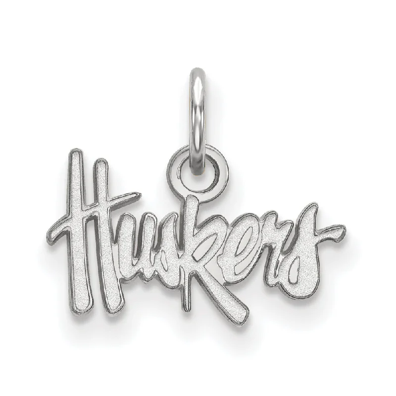 14k White Gold U. of Nebraska XS (Tiny) 'Huskers' Charm or Pendant