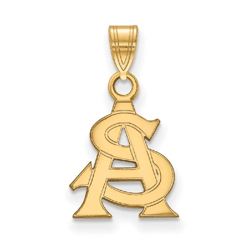 14k Yellow Gold Arizona State Small 'AS' Pendant