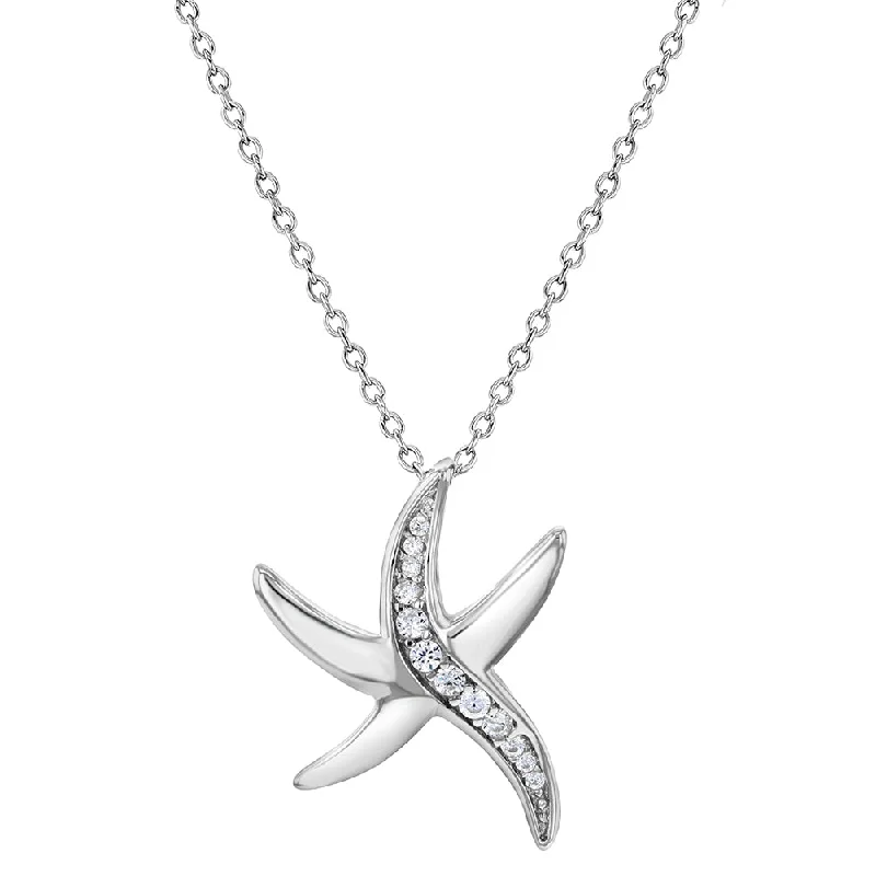 Luxury Meets Affordability – Jewelry Sale Live Now CZ Starfish Preteen / Teen Pendant/Necklace - Sterling Silver