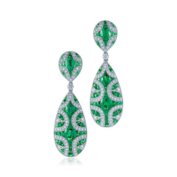 Flash Jewelry Sale – Get Stunning Pieces At Low Prices KWIAT Argyle Collection Emerald and Diamond Earrings E-28452E-0-DIAEME-18KW