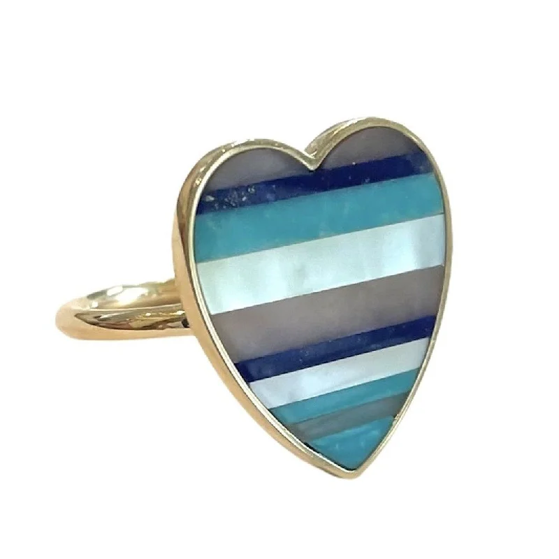 Big Discounts On Elegant Jewelry Collections Gemstone Inlay Eloise Heart Ring