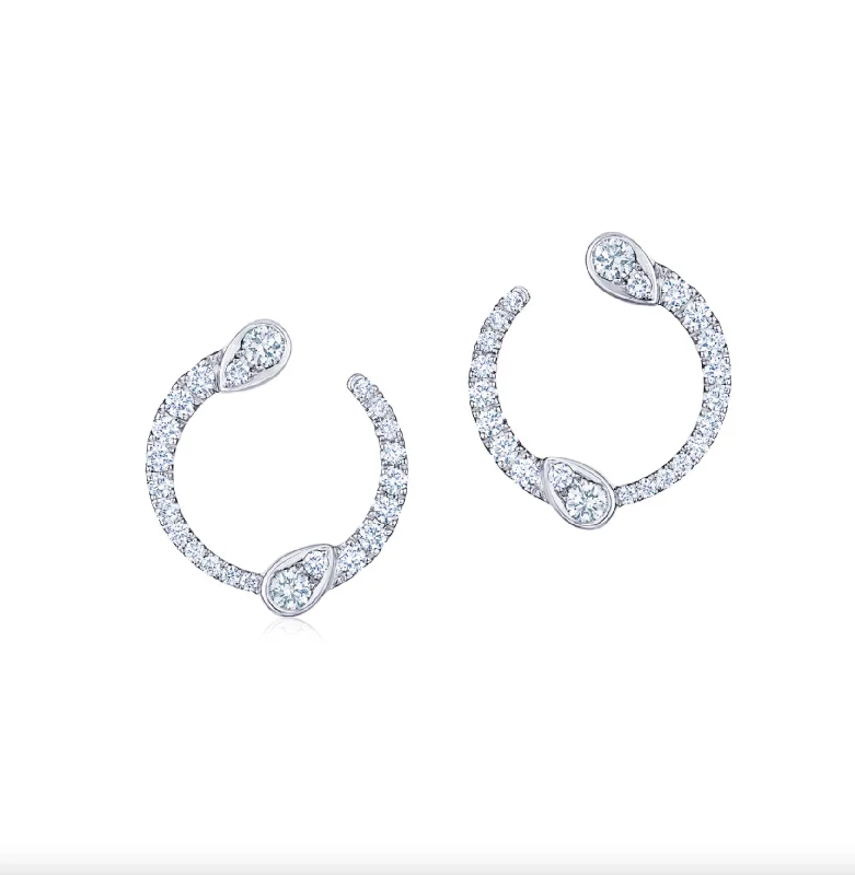 Exclusive Jewelry Offers – Sparkle For Less KWIAT Eclipse Earrings with Diamonds E-2491-0-DIA-18KW