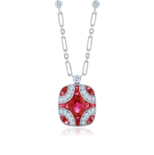 High-Quality Jewelry At A Fraction Of The Cost KWIAT Argyle Collection Ruby and Diamond Necklace N-28688R-0-DIARUB-18KW