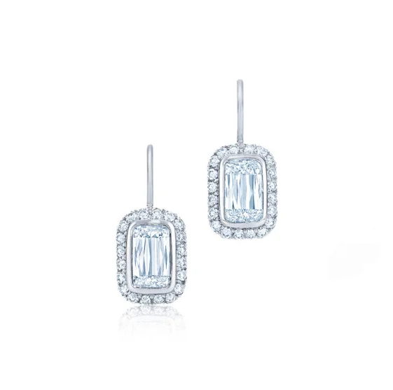 Celebrate With Sparkle – Jewelry Sale Now Live KWIAT Ashoka Diamond Earrings with Halos E-2380-GROUP-18KW