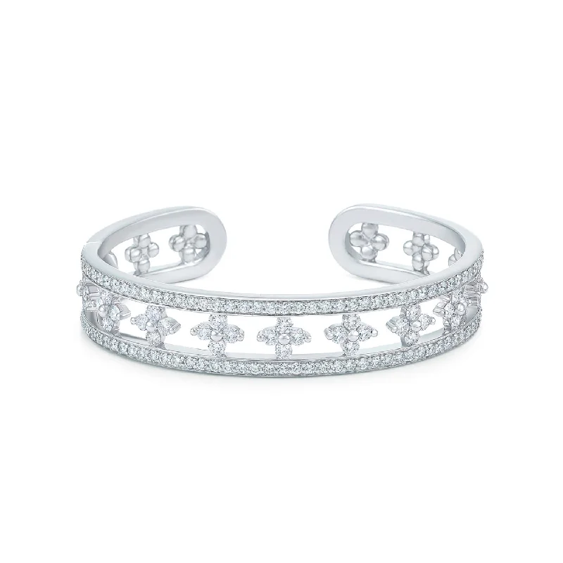 Shop Dazzling Jewelry With Special Promotional Discounts KWIAT Jasmine Collection Cuff with Diamonds B-15681-0-DIA-18KW