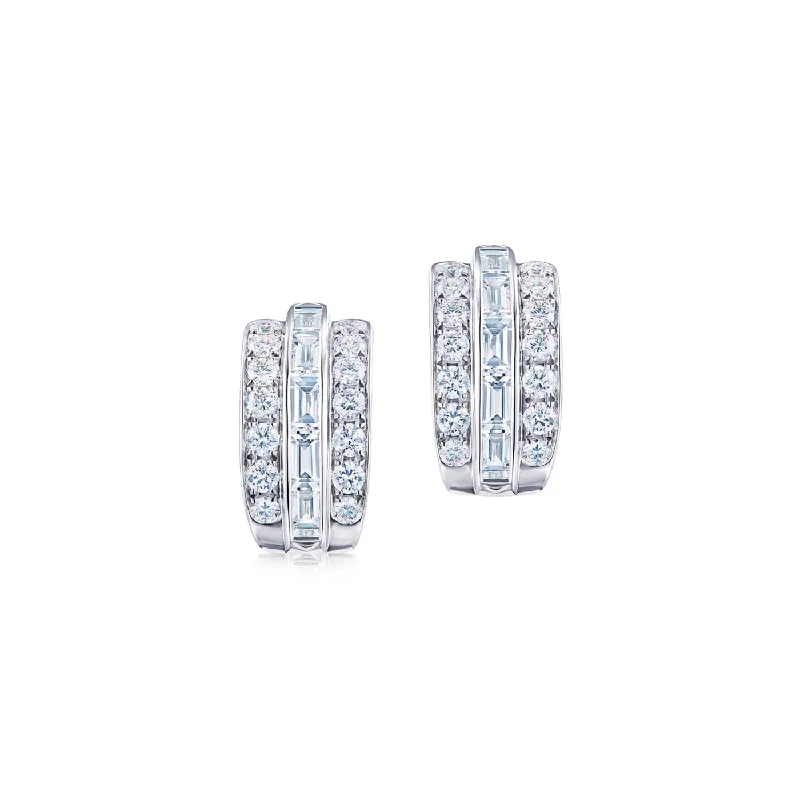 Premium Jewelry At Special Low Prices For A Limited Time KWIAT Cascade Linear Huggie Earrings with Diamonds E-2509-0-DIA-18KW