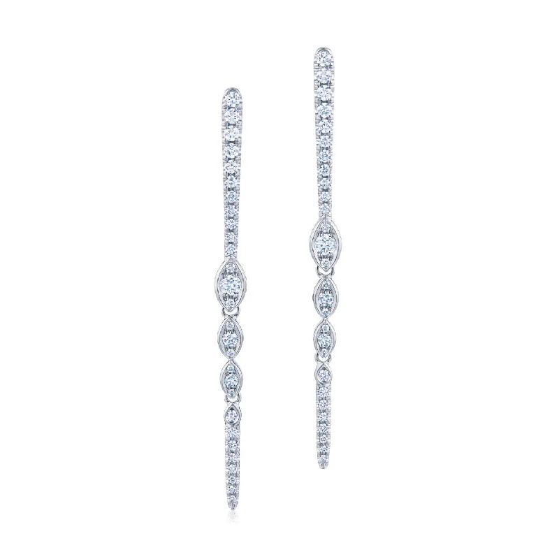 Discounted Jewelry For A Glamorous Look KWIAT Vine Collection Drop Earrings with Diamonds E-2518-0-DIA-18KW