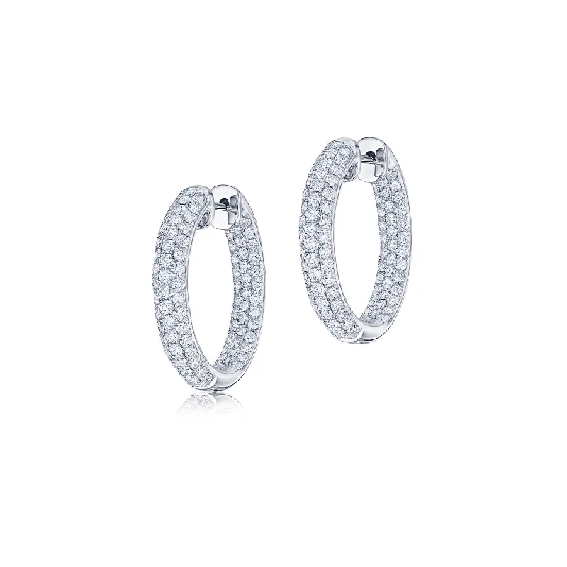 Luxury Jewelry At Unbeatable Discounts KWIAT Moonlight Collection Pave Round Hoop Earring E-2525-0-DIA-18KW