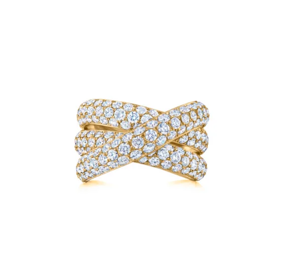 Exclusive Jewelry Sale Event – Shop Now KWIAT Multi Row Ring with Diamonds R-14610-0-DIA-18KY