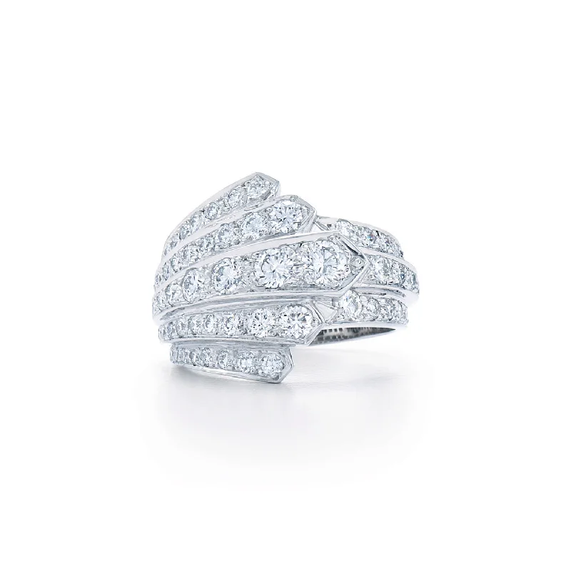 Special Offers On Handcrafted And Designer Jewelry KWIAT Cascade Ring with Diamonds R-17634-0-DIA-18KW