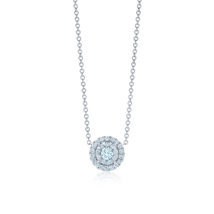 Shop Stylish Jewelry Now And Save Big KWIAT Sunburst Pendant with Diamond Halo N-9458-0-DIA-18KW