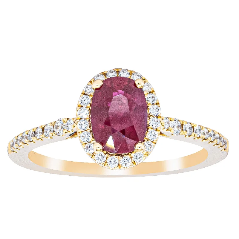 Fashion-Forward Jewelry At Exclusive Discounts 18ct Yellow Gold 1.03ct Ruby & Diamond Mini Sierra Ring