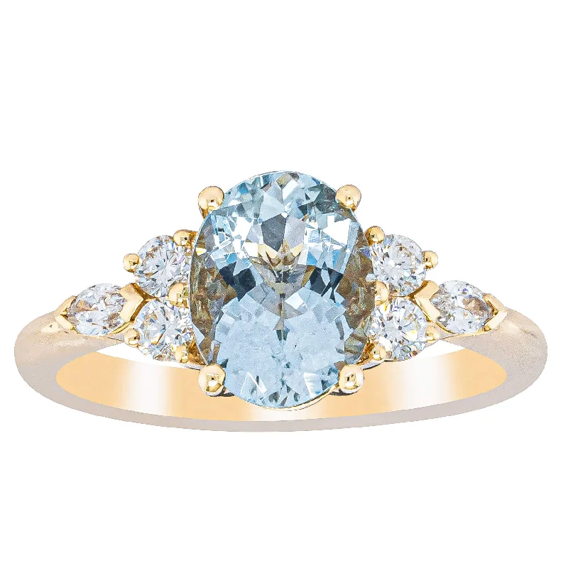 Buy More, Save More On Stunning Jewelry Pieces 18ct Yellow Gold 1.40ct Aquamarine & Diamond Oriana Ring