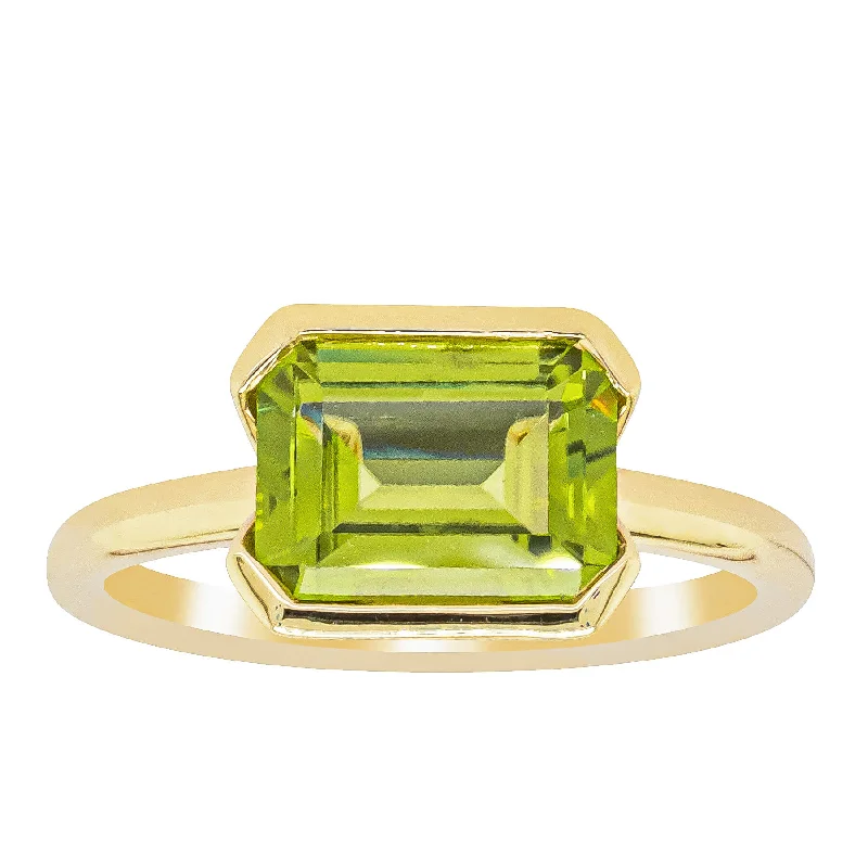 Affordable Glamour – Premium Jewelry For Less 18ct Yellow Gold Peridot Elle Ring