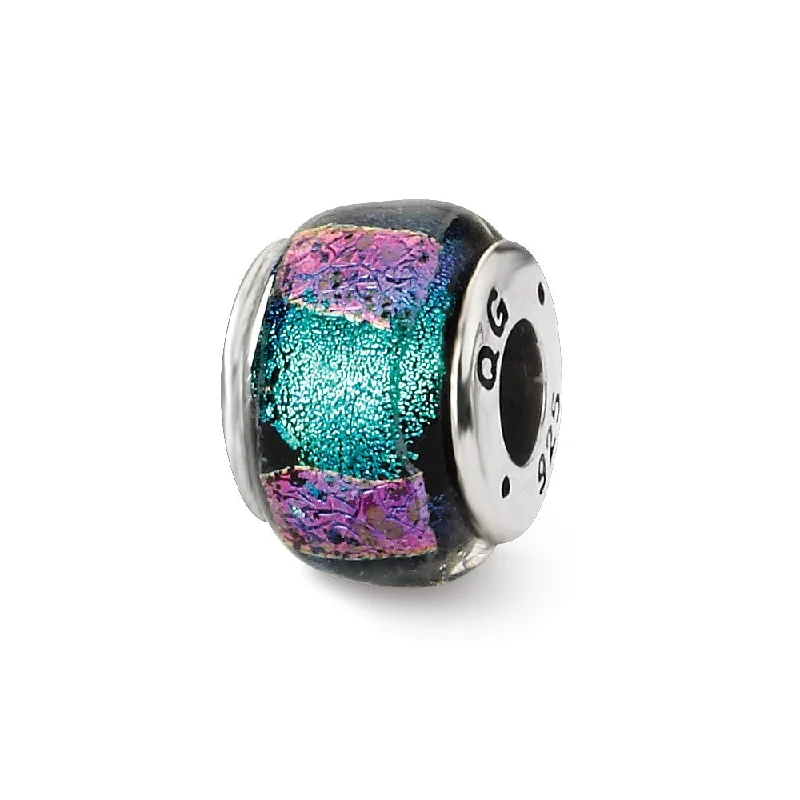 Dazzle With Discounts – Shop Jewelry On Sale Blue and Purple Dichroic Glass Sterling Silver Bead Charm