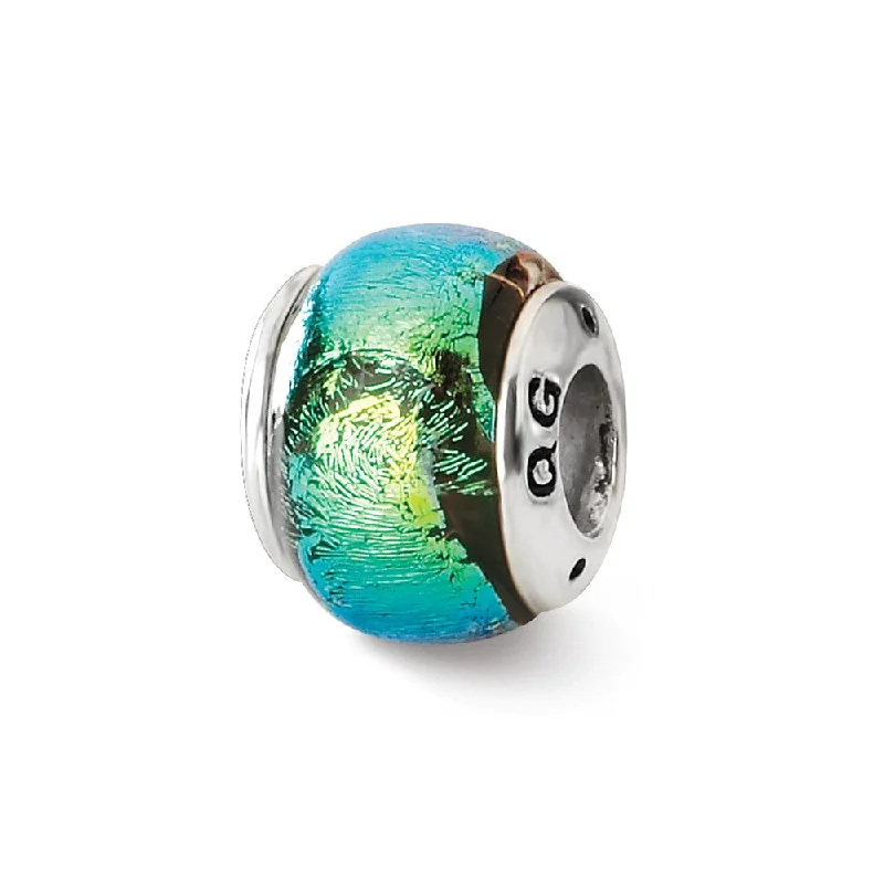 Celebrate With Sparkle – Jewelry Sale Now Live Blue & Green Dichroic Glass Sterling Silver Bead Charm