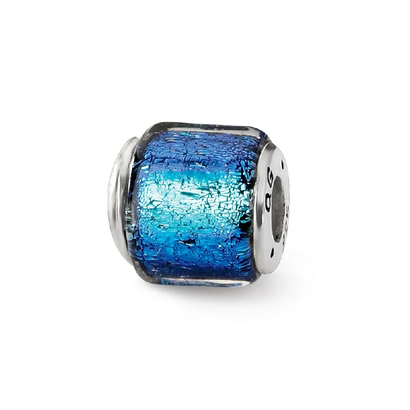 Exclusive Jewelry Offers – Sparkle For Less Blue Hued Dichroic Glass Sterling Silver Bead Charm