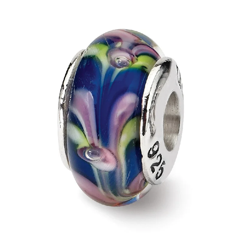 Sparkle More For Less – Jewelry Sale Happening Now Blue / Pink Glass Sterling Silver Bead Charm