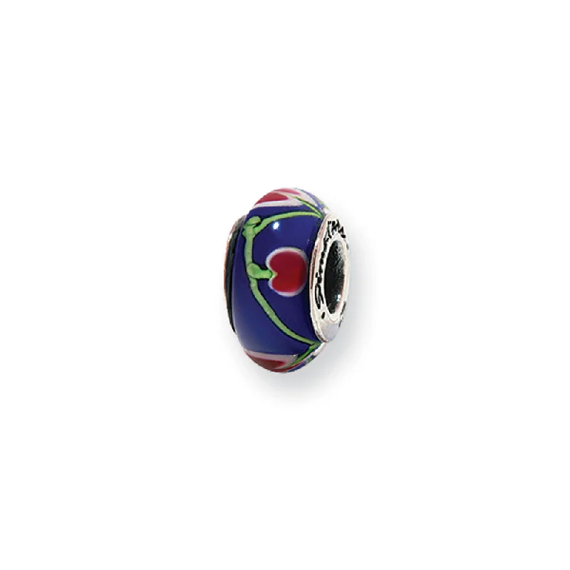 Seasonal Jewelry Sale – Upgrade Your Style Today Blue & Red Glass Sterling Silver Bead Charm