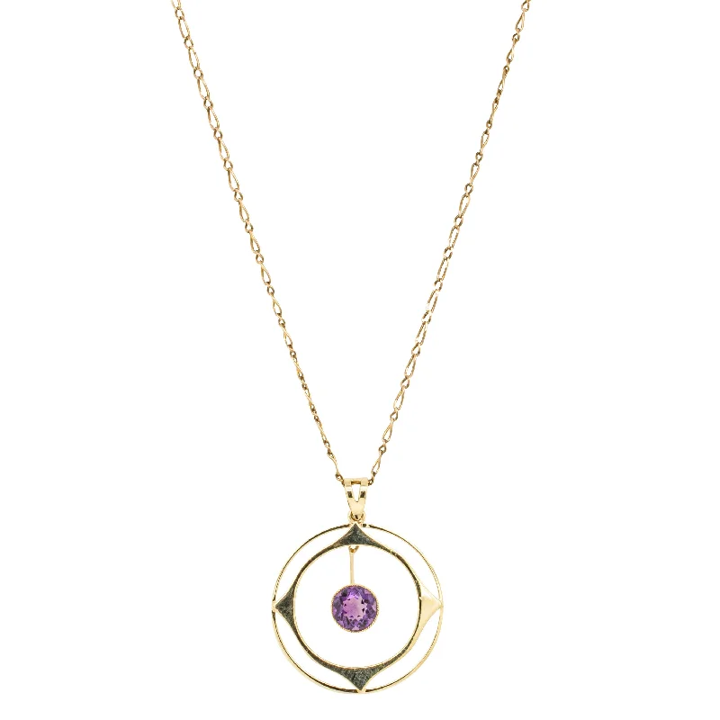 Unmissable Discounts On Timeless Jewelry Pieces Deja Vu 15ct Yellow Gold Amethyst Pendant