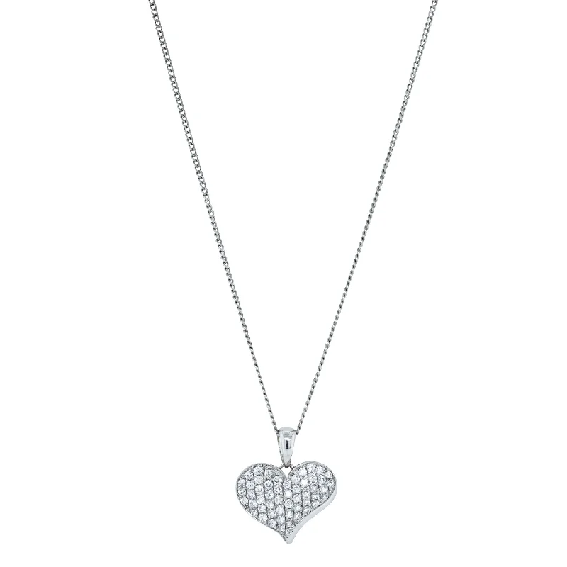 Bestselling Jewelry At Special Promotional Rates Deja Vu 18ct White Gold .50ct Diamond Heart Pendant