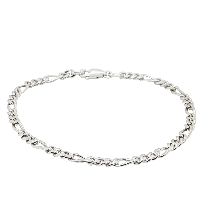 Trending Jewelry Styles Now At Limited-Time Discounts Deja Vu 9ct White Gold Figaro Bracelet