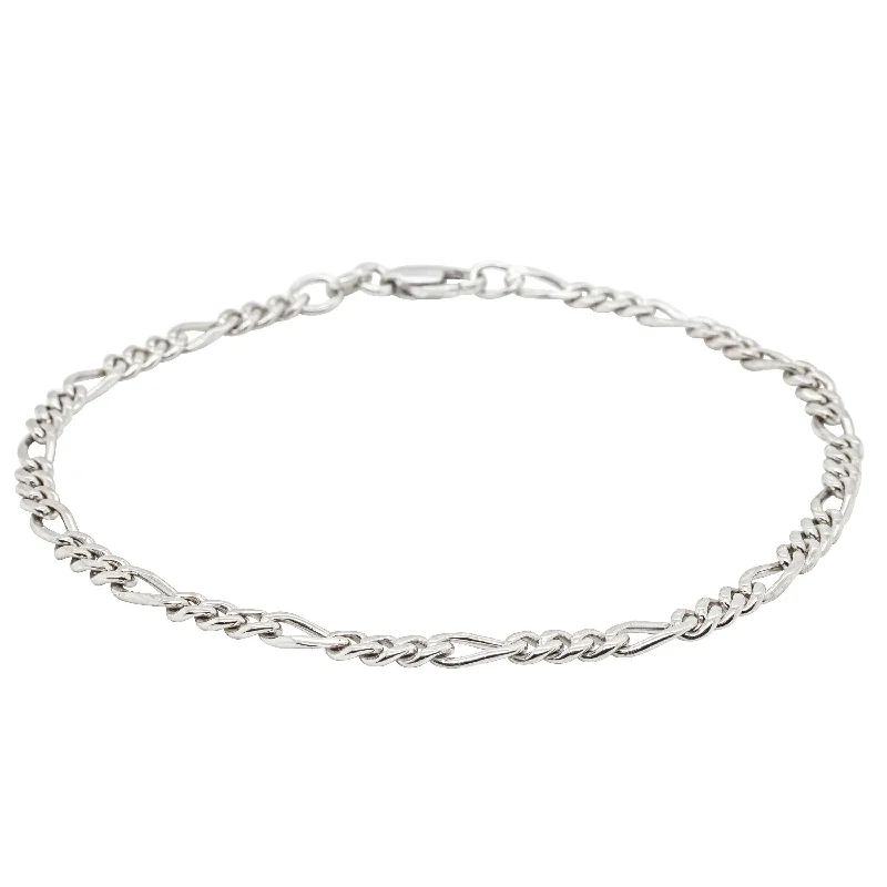 Elegant Jewelry, Exclusive Prices – Shop Now Deja Vu 9ct White Gold Figaro Bracelet