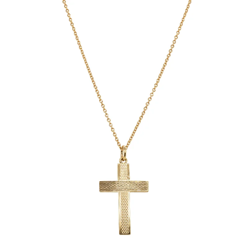 Premium Jewelry, Premium Discounts – Act Fast Deja Vu 9ct Yellow Gold Cross Pendant With Chain