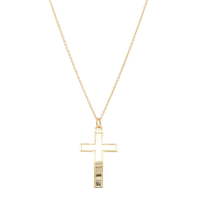 Seasonal Jewelry Deals – Elevate Your Style Deja Vu 9ct Yellow Gold Cross Pendant With Chain