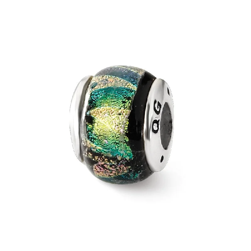 Premium Jewelry At Special Low Prices For A Limited Time Green Hued Dichroic Glass Sterling Silver Bead Charm