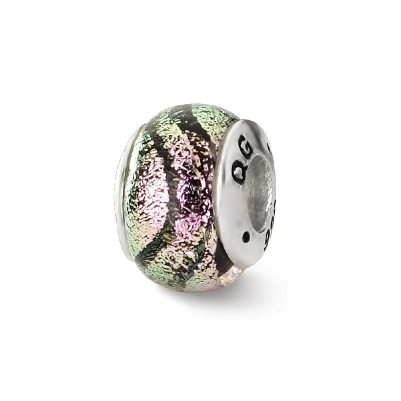 Shop Elegant Jewelry At Unbeatable Prices Pink Dichroic Glass Sterling Silver Bead Charm