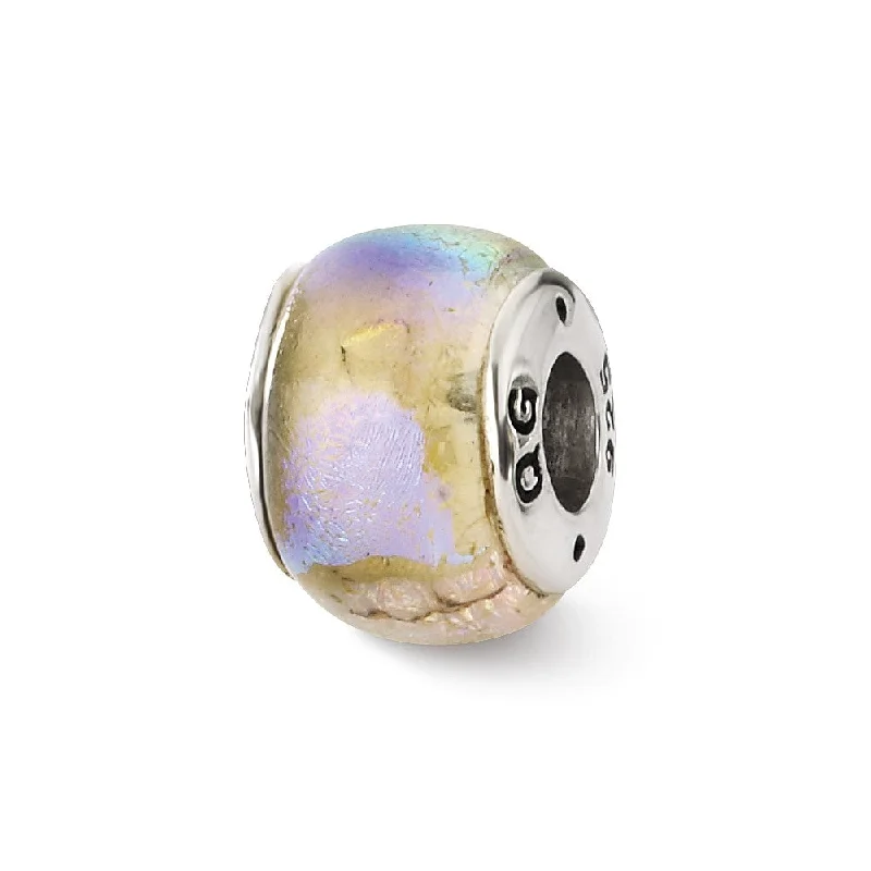 Make Every Moment Shine – Jewelry Discounts Available Rainbow Dichroic Glass Sterling Silver Bead Charm