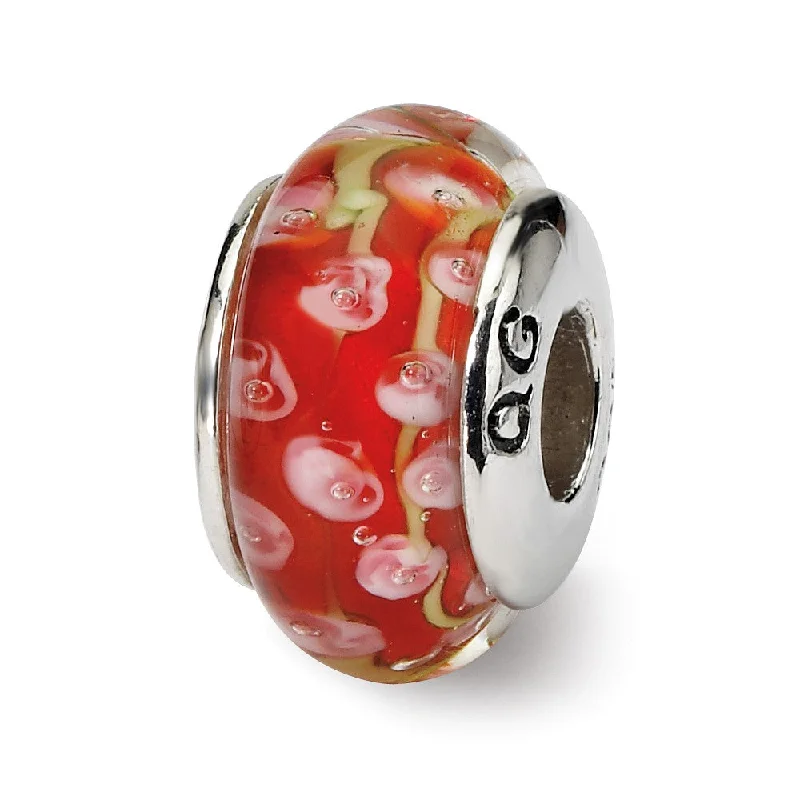 Fashion-Forward Jewelry At Incredible Prices Red and Pink Glass Sterling Silver Bead Charm