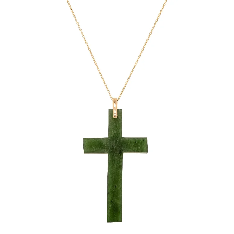 Handcrafted Jewelry Sale – Unique Designs At Low Prices Vintage 9ct Rose Gold Greenstone Cross Pendant