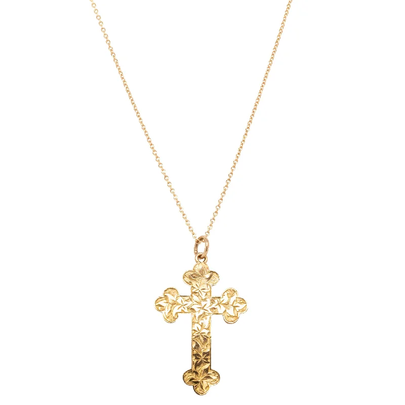 Exclusive Jewelry Sale – Shine For Less Vintage 9ct Rose Gold Engraved Cross Pendant